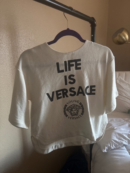 Versace Collection Tops - Versace Cream Logo Shirt